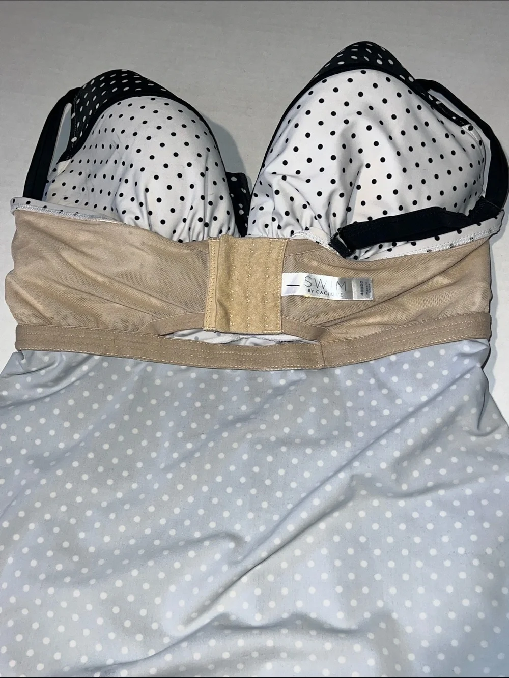 Cacique Black and White Polka Dot Swim Top
